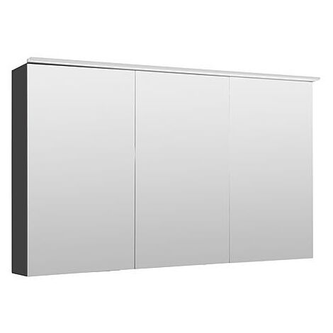 Armoires à glace Lossa avec éclairage LED à poser 3 portes anthracite mat 1200x750x194 mm (1/2)