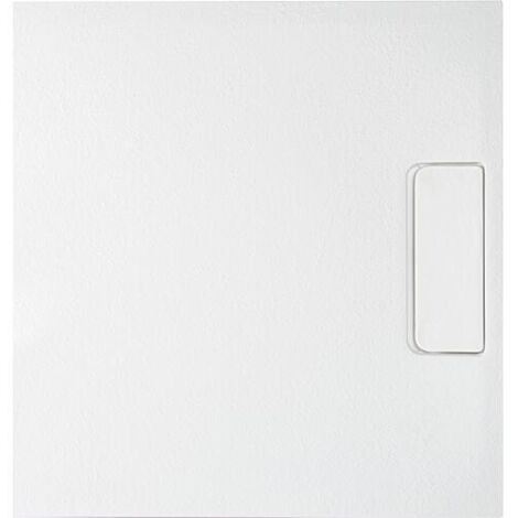 Receveur de douche Douron 800 x 35 x 800 mm avec structure en pierre fonte minérale blanc mat, écoul. 52 mm (1/2)