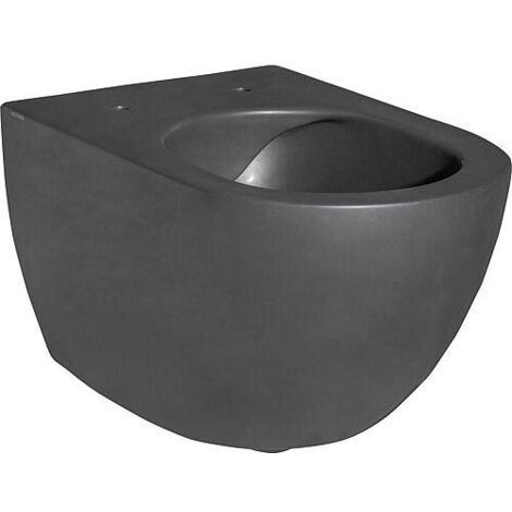 Deco Toilette Kit Brosse WC Suspendu Hovea | Brosse Silicone Boîtier Métal Noir Sans Perçage Brosse Toilettes Wc Murale