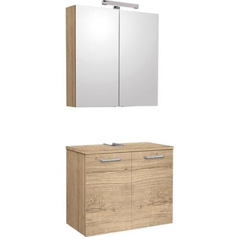 Ensemble de meubles de salle de bains ESTRA série MAA 2 portes chêne cendré largeur 700 mm (1/5)