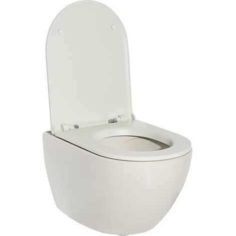 WC Suspendu Design Avec Chasse Tornado 360° - Blanc, Silencieux, Facile à Nettoyer - Idéal Pour Salle De Bain Moderne