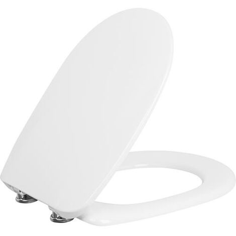 Abattant Piorini, blanc softclose, en duroplast charnière en inox (1/5)