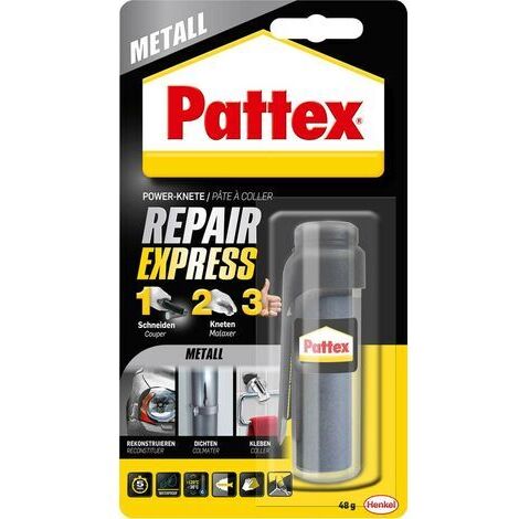 Pattex – Pâte époxy bi-composant 48g – Pour métal, ciment, carrelage, bois – Résistant aux intempéries – Application facile et finition soignée (1/5)