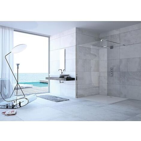 Walk-In Glasduschwand Hüppe modular mit Wandprofil-Set, BxHxT:1590-1610x2000x8 mm ETC silber matt (1/3)