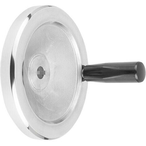 Volant a disque DRM 125 x 14 aluminium, avec poignee et denture, (1/2)