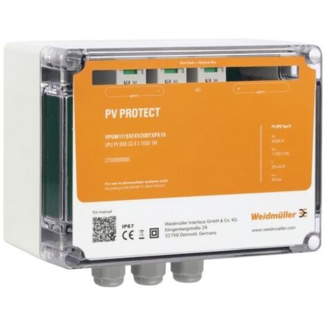 Boîtier de surtension pour Onduleur, 1MPP, 1E, type I+II, Push-In (1/5)