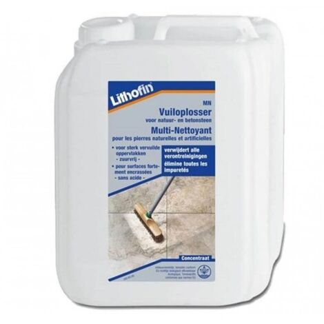 Lithofin Mn Multi-nettoyant 5 L – Nettoyage sols encrassés – Pour pierre naturelle et marbre – Diluable pour rendement jusqu'à 30 m²/litre