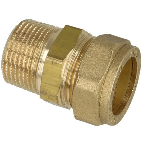 Raccord bicône de serrage en laiton avec filetage mâle diam. 16 mm x 1/2’’