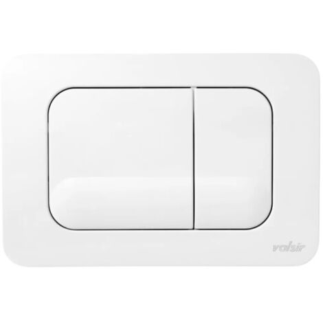 Valsir – Plaque de commande WC 2 touches – Actionnement par l'avant – Plastique blanc – Pour bâti-support et réservoir encastré