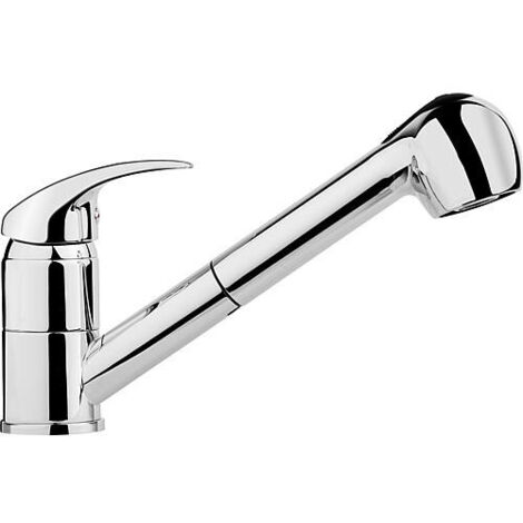 Rumba mitigeur évier chomé avec douchette extractible saillie 224mm (1/2)