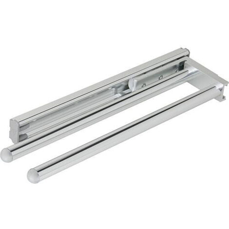 Porte-serviette Egidia extractible, avec 2 supports chromé, 310 à 460 mm (1/2)
