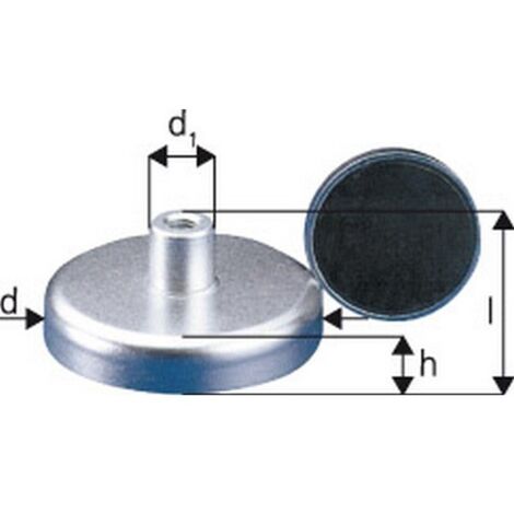 Aimant de pr'Š¢hension plat avec filetage, 20 x 13 mm