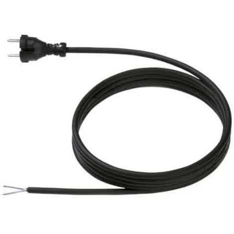 Cable de raccordement H07RN-F 2x1,0 5,0 m, noir (1/3)
