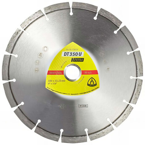 Disque à tronçonner diamant KLINGSPOR DT 350 U EXTRA 115 x 22,23 mm denture standard 8 segments (1/2)