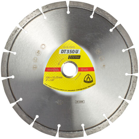 DT 350 U Disques à tronç. Diamanté Klingspor 230 x 2,6 x 22,23 mm 15 segments 42 x 2,6 x 10 mm, denture standard (1/2)