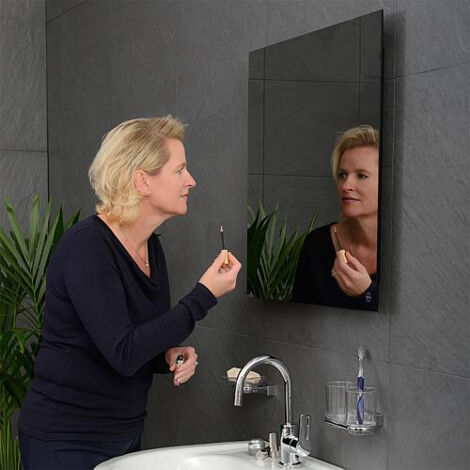 Chauffage mural infrarouge miroir - epaisseur 6 mm 620 x 620 x 50 mm - 400W (1/2)
