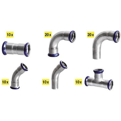 Raccord a sertir inox - paquet diam. 15mm contour M (1/2)