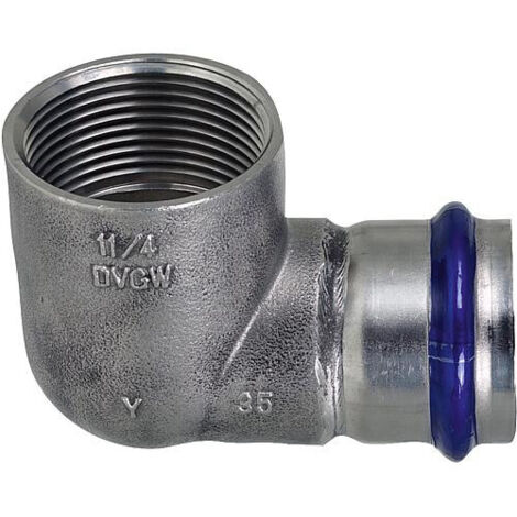 Raccord a sertir inox contour V, coude de transition 90°, femelle 22 mm x DN20 (3/4") (1/3)