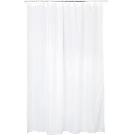 Rideau de douche EGZONA blanc neige 1800 x 2000 mm 12 œillets (1/2)