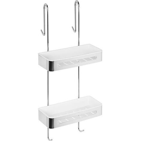 Corbeille de douche supsendu Erlena, inox poli, ABS 2 corbeilles (1/2)