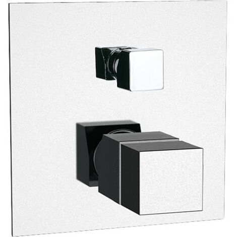 Mitigeur thermostatique chromé UP SKYLINE bain/douche - rosette 155x155 avec corps de montage encastré (1/2)