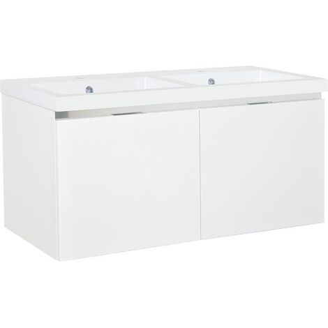 Meuble sous-vasque + vasque en fonte minérale WTU EPIC blanc mat 2 tiroirs 1210x580x510mm (1/5)