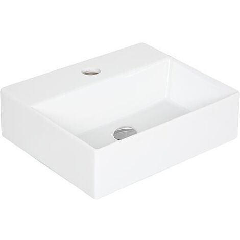 Vasque Elayla avec trou de robinet en céramique, blanc (1/2)