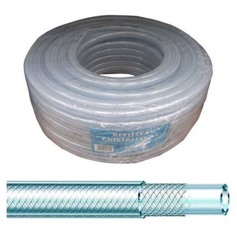 Tuyau d'arrosage Cristal Refittex 25mm – Longueur 25m – PVC renforcé – Pression de travail 23 bar – Liquides alimentaires et air sous pression (1/4)