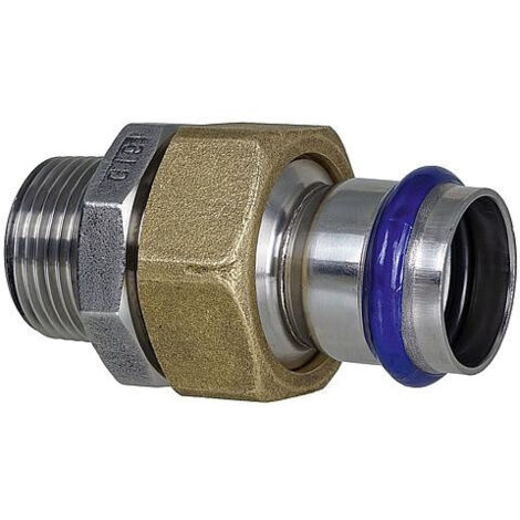 Raccord a sertir inox contour V Raccord passag intégrale male joint plat, 22mm x DN25 (1") (1/3)
