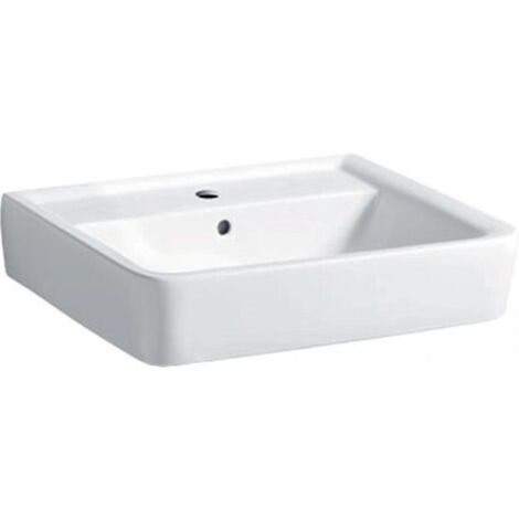 Lavabo Geberit Renova Plan, 55x44cm, trou de robinetterie au centre, Blanc