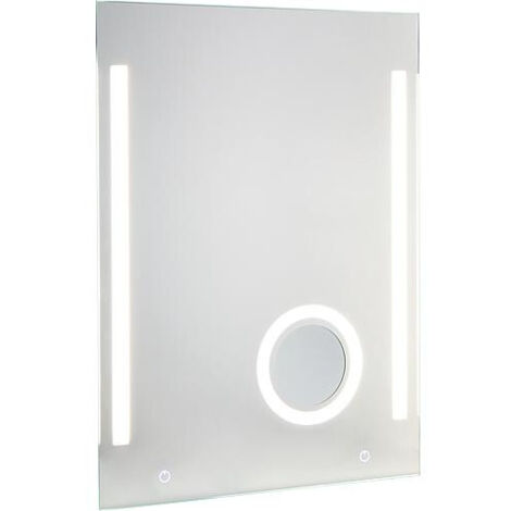 Miroir Earline + eclairage variable et miroir cosmetique, 2 interrupt. sensitifs, 800x800mm, 11,5W (1/2)