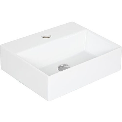 Vasque Elayla avec trou robinet en ceramique, blanc 350x130x350 mm (1/2)