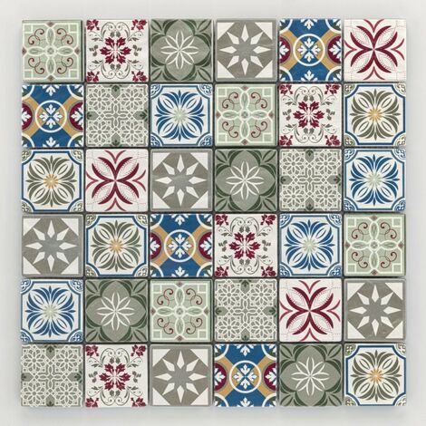 GL20010 – Mosaique de verre multicolor – 29,8 x 29,8 x 0,8 cm – Pour murs intérieurs – Vendu à l'unité – Barwolf