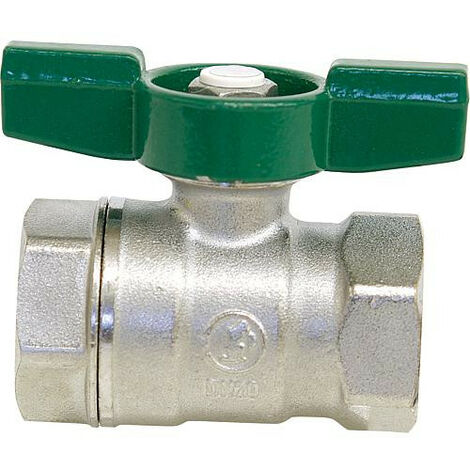 Robinet a bille d eau potable R 251D filet fem/filet fem 3/8" PN16 Laiton chrome / poignee papillon (1/2)