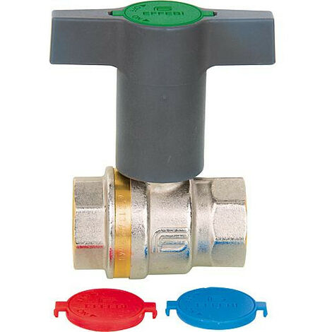 Robinet a bille eau potable Aster 1" laiton avec rallonge poignée T plastique, DVGW (1/3)