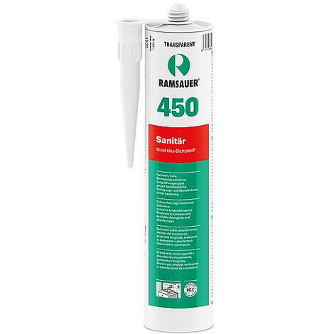 Silicone sanitaire 450 jasmin, masse d´étanchéité haut de gamme à base de silicone 310ml (1/3)