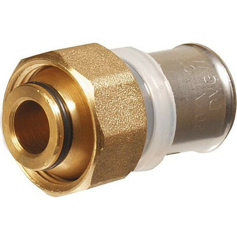 Raccord a sertir p. multi TH Raccord a vis a sertir +eurocone 16x2 - 3/4'' Laiton chromé (1/4)