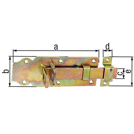 Verrou porte cadenas droit, avec passant fixe, 140x55mm jaune galva (1/5)