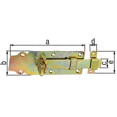 Verrou porte cadenas, avec passant fixe, 160x55mm, jaune galva (1/5)