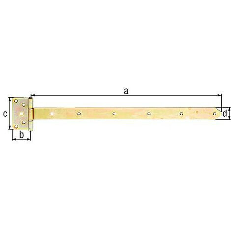 Penture anglaise 591/59x103mm jaune galva (1/4)