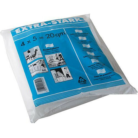 LDPE Bache de recouvrement "Extra Dur" env. 50 my 4 x 5,0 m (1/2)