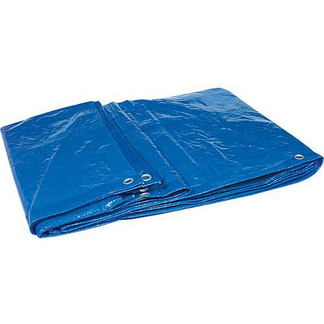 Bache en tissu en tissu filet HPDE 120g/m² avec bord + oeillet 6 x 8 m Couleur : bleu (1/2)