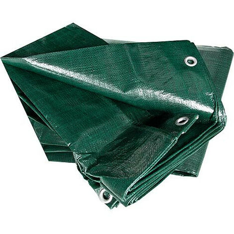 bâche couvre-bois 240g/m² avec bord et oeillets, 1,50 x 6m verte