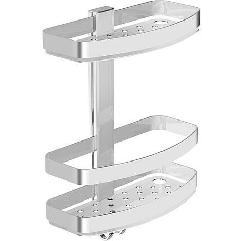 Corbeille de douche Elenis, laiton chromé, 240x330x118mm fixations incluses (1/2)