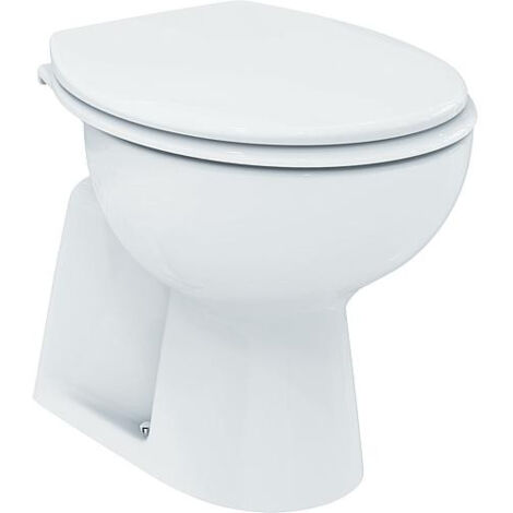 Le Sanitaire – WC à poser céramique blanc – Sortie intérieure verticale – Dimensions H39xL36xP54cm – Compatible réservoir 6L – Abattant non inclus