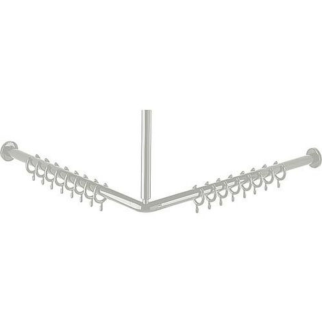Barre de rideau de douche en nylon couleur : blanc 1000x1000mm/ 20 anneaux de rideaux inclus (1/2)
