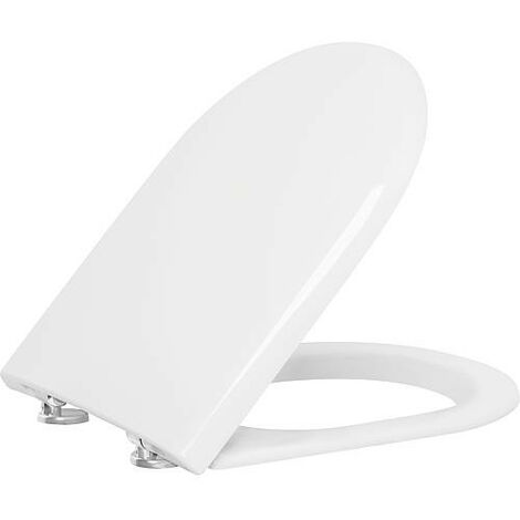 TURVO Abattant WC, blanc Softclose en Duroplast charniere en acier inox (1/4)