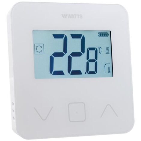 Watts – Thermostat radio connecté avec écran tactile – Fréquence 868 MHz – Montage mural et sur table – Sonde extérieure compatible (1/5)