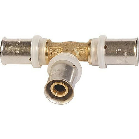 Raccord à sertir té réduit p. tube multicouche, contour TH 40x3,5mm - 26x3,0mm - 32x3,0mm (1/4)