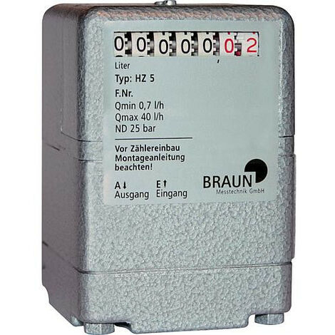 Braun compteur fioul HZ 5 0,7-40 l/h - DN6 (1/8") pour tous types bruleurs